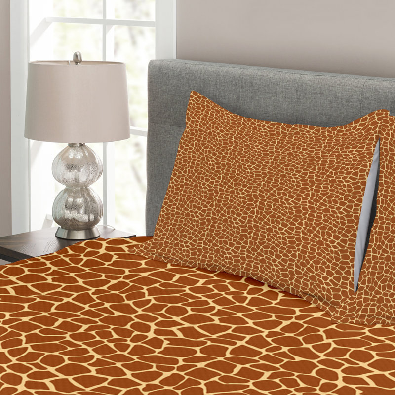 Adasyn Orange/Yellow Microfibre Bedspread Set, 220 x 264 cm