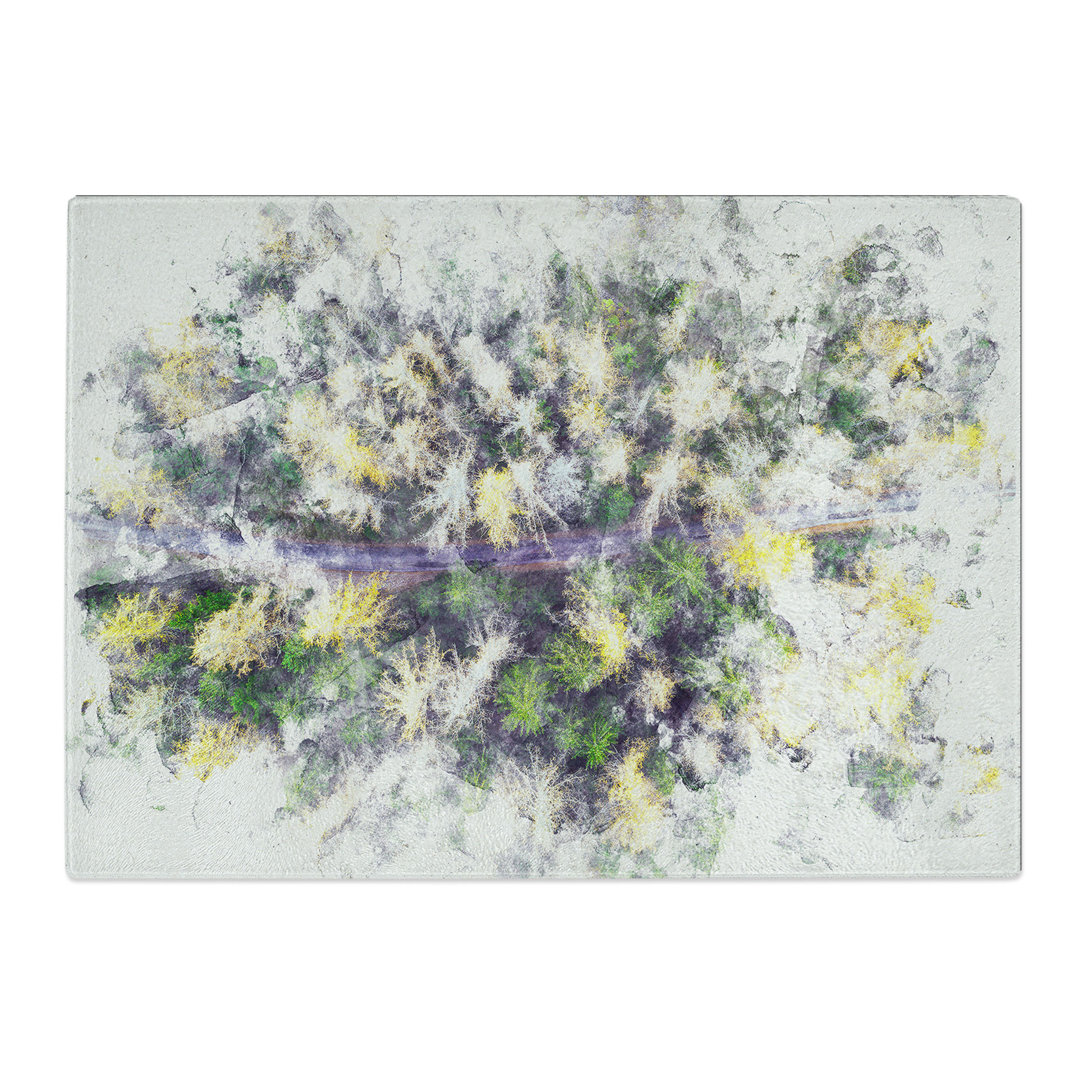Tempered Glass Forest in Austria Watercolour Chopping Board