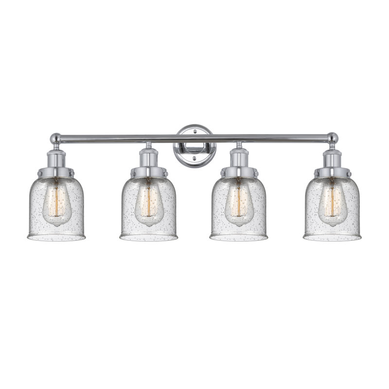 Éclairage pour meuble-lavabo à 4 lumières à intensité variable Asheton, Grainé, Chrome poli