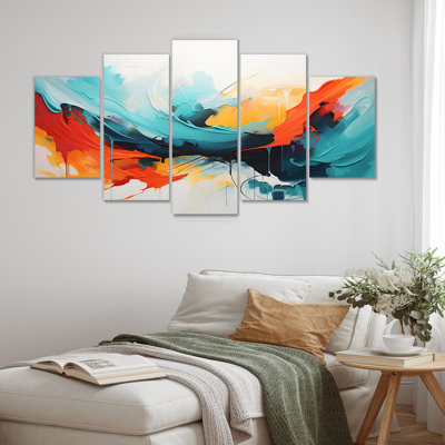Colourful Abstract Expression III - Abstract Painting Multipanel Wall Art For Living Room