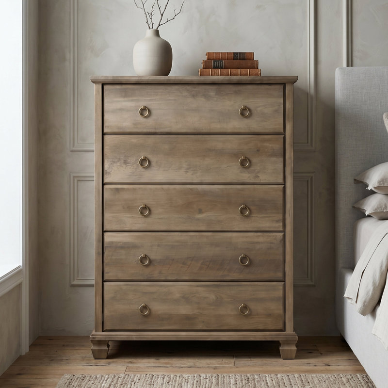 Weston 31.2" W Traditional 5-Drawer Tall Dresser