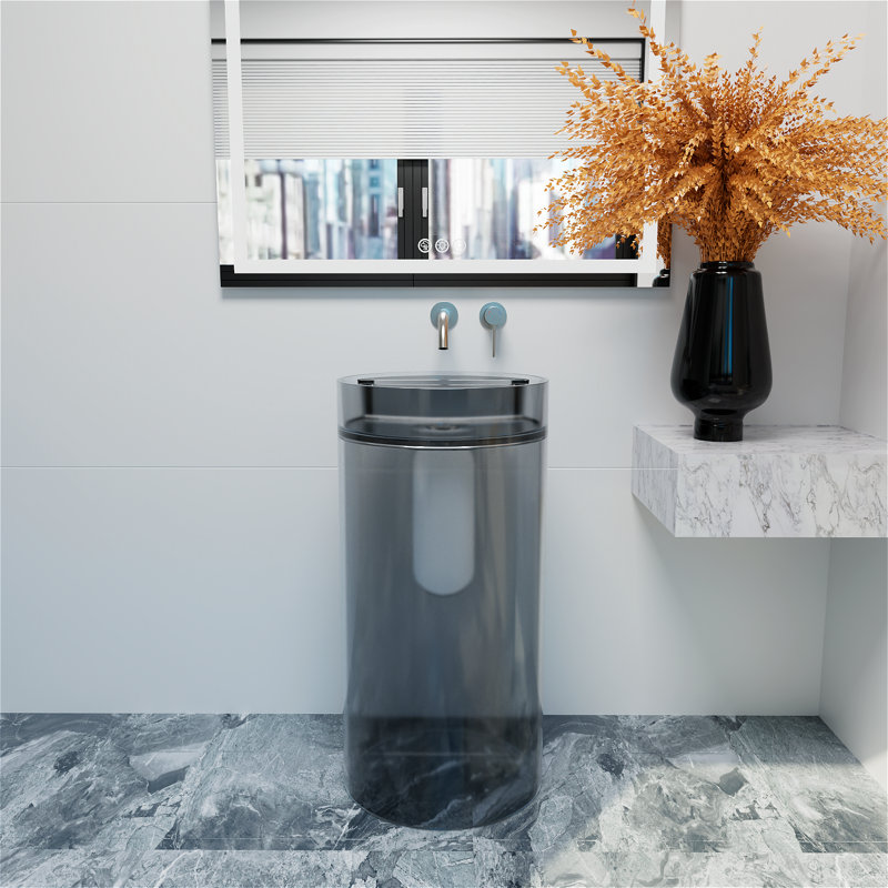 Lavabo de salle de bain 35 po, Bois de frêne noir