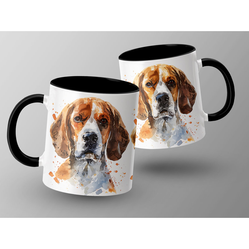 11oz Watercolour Beagle Dog Breed Design Coffee Mug, 3