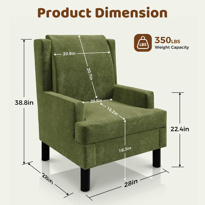 Fauteuil d'appoint à oreilles MidCentury