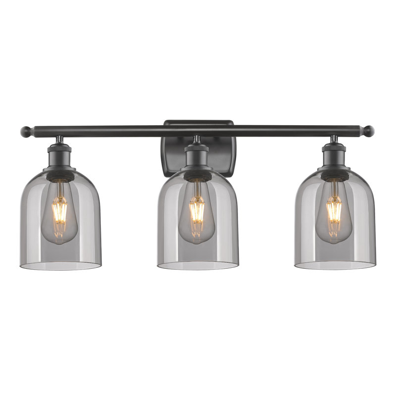 Meuble-lavabo à 3 lumières 26 po Ballston Anacaren, Gris fumée clair, Bronze frotté à l'huile