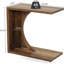 Table de bout 23,62 po en forme de C brun rustique pour canapé, table d'appoint pour petit espace, salon