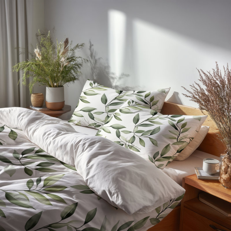 Ensemble de literie 3 pièces Country Farmhouse - Housse de couette et coussin décoratif floral