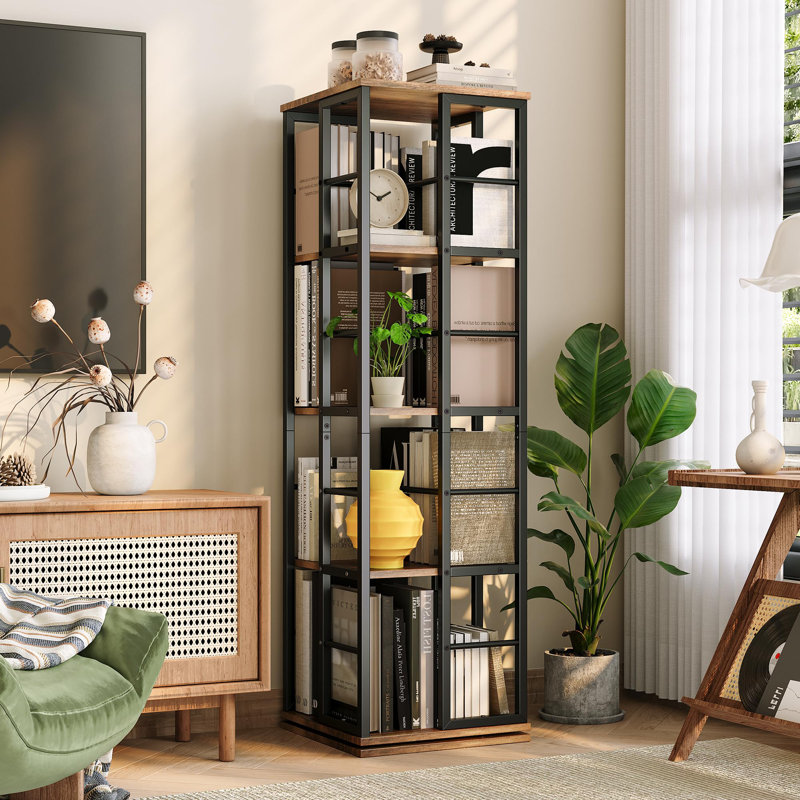 137.5 cm H x 39.9 cm W Standard Bookcase, Brown/Black