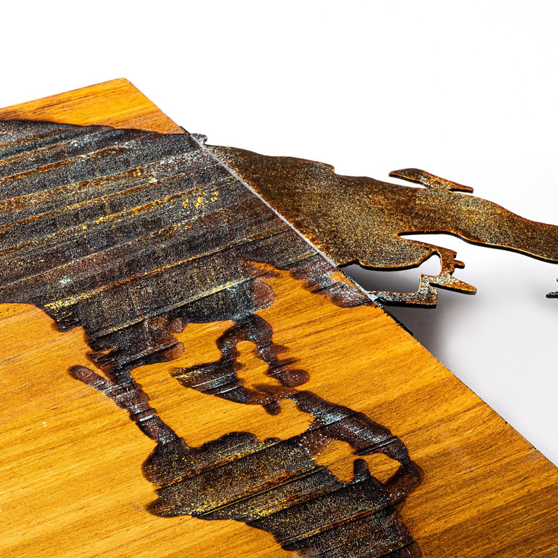 Hand-Painted Decorative Wooden Wall Accessory, 32.7 x 15.0 x 1.2 inches | 100% Solid Wood (Thickness: 1.2 inches) & Durable Metal (Thickness: 0.06 inches) | Unique Art Piece, Perfect for Home Decor & Personal Touch