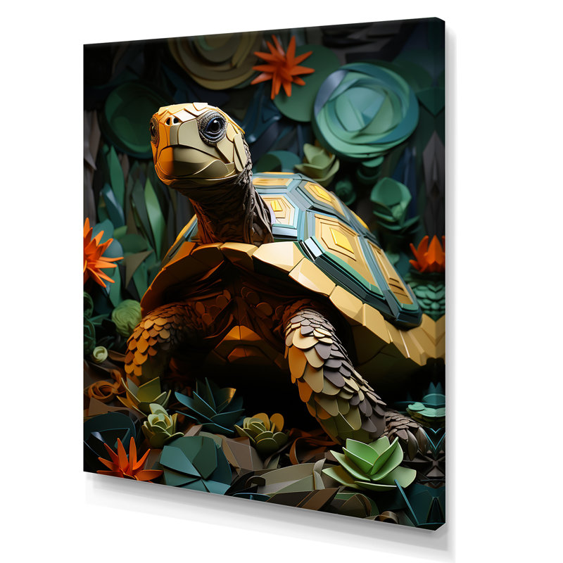Cubist Reptile, reproduction d'art sur toile, Toile tendue, 32" H x 24" W