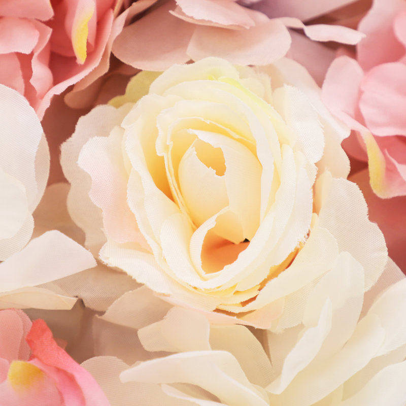 Panneau de photographie de mariage en soie artificielle, Rose clair / beige / jaune / rose nu