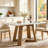 47" Farmhouse Dining Table, Rectangle Kitchen Table with Cross Base