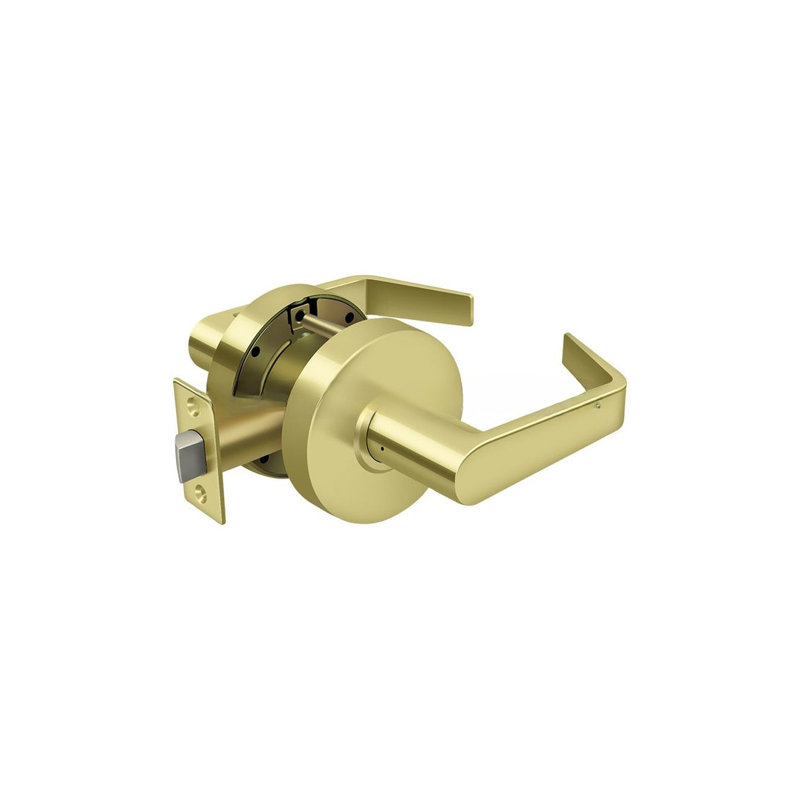 Door Lever, Polished Brass