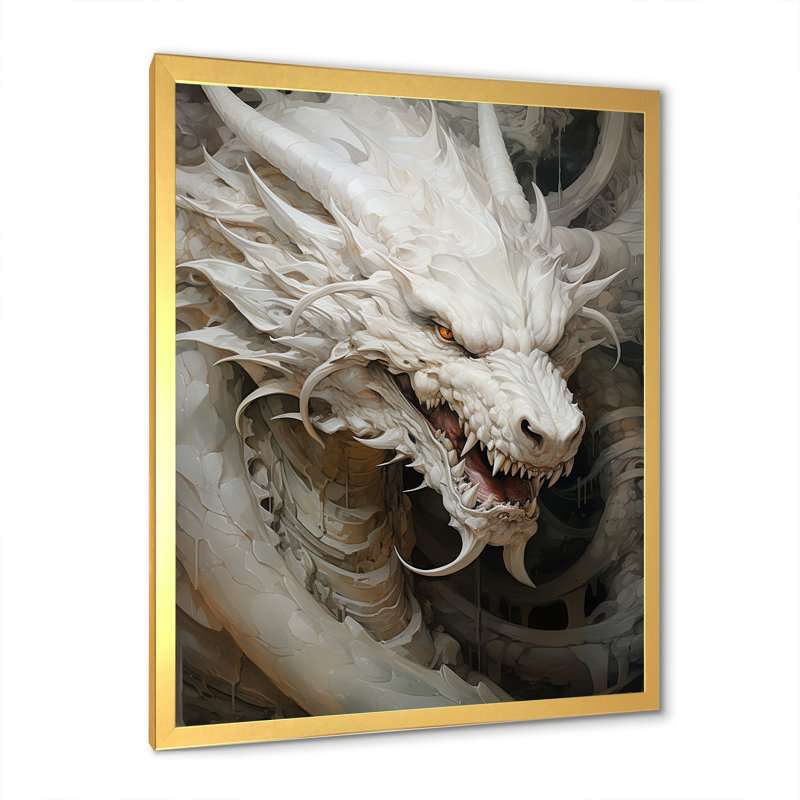 Dragon S Enchanted Realm I - Dragons, art mural, H 20 po x l 12 po x P 1 po, Cadre doré simple