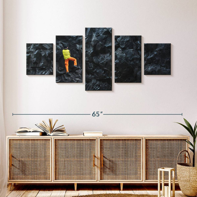Dark Rock Climbing, 24" H x 55" W