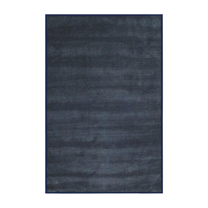 Tapis de zone noire contemporaine, Rectangle 6 pi x 9 pi