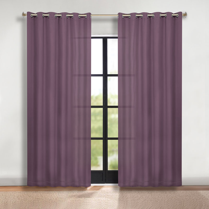 Paire de rideaux obscurcissant avec œillets Millendon, Glycine, L 70 po x L 96 po