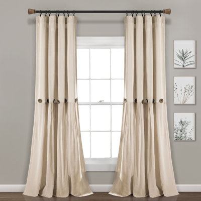 Cotton Blend Semi Sheer Curtain Single Panel