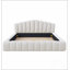 Tête de lit tapissier en velours pour grand lit, sans sommier tapissier, beige