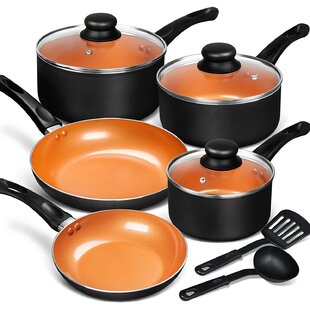 MICHELANGELO Copper Pots and Pans Set Nonstick, Hard