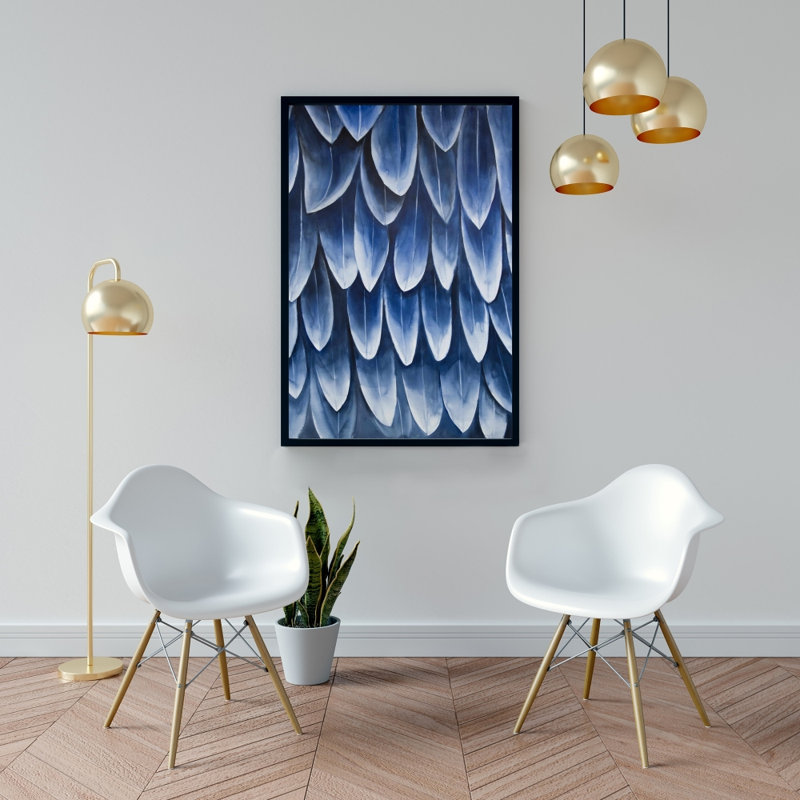 Plumage bleu, reproduction sur toile, H 36 po x l 24 po