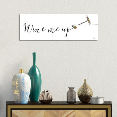 Underlined Wine III by Veronique Charron - Wrapped Canvas Panoramic Print