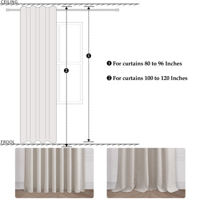 Linen Back Tab Curtains,Light Filtering Curtain, Thick Linen Textured Semi Sheer Drapes(Set of 2,With Hooks)