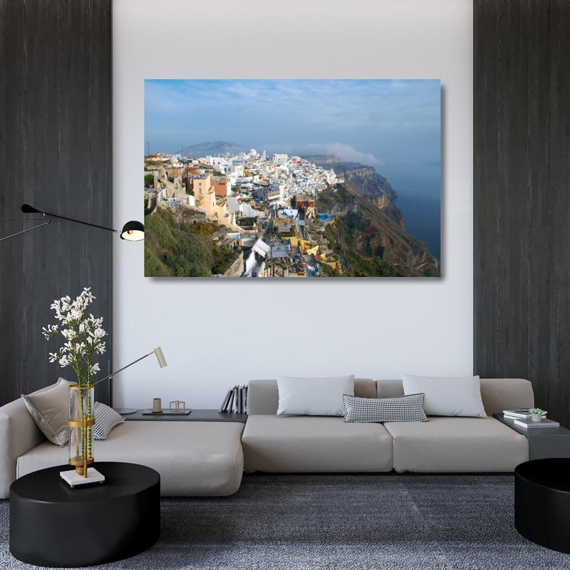 Fira à l'île de Santorin, Grèce, H 32 po x l 48 po