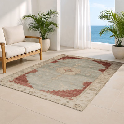 Overdyed Beige Indoor and Outdoor Area Rug
