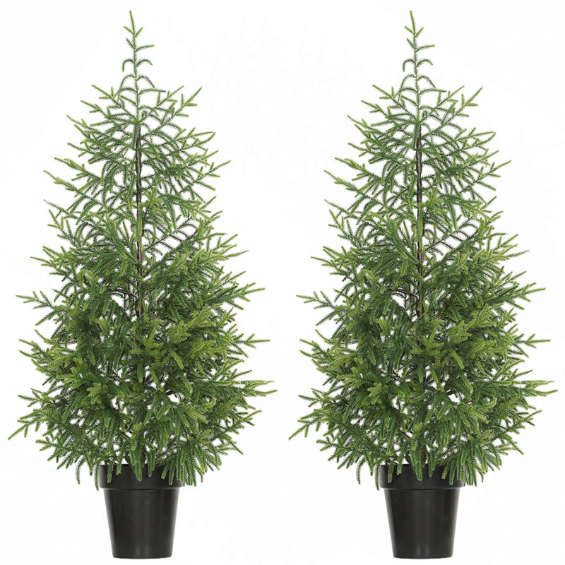 Arbre de Noël 2 pièces, arbre de Noël 4 pi Norflok avec 133 pointes moulées et base en pot