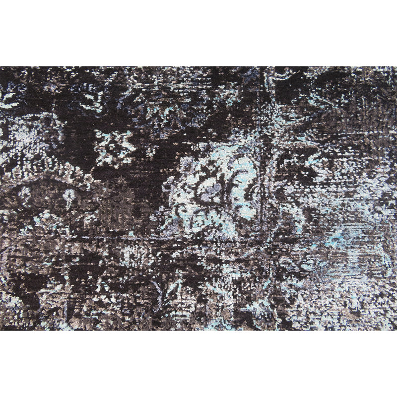 Oriental Area Rug in Silver, Rectangle 9' x 12'