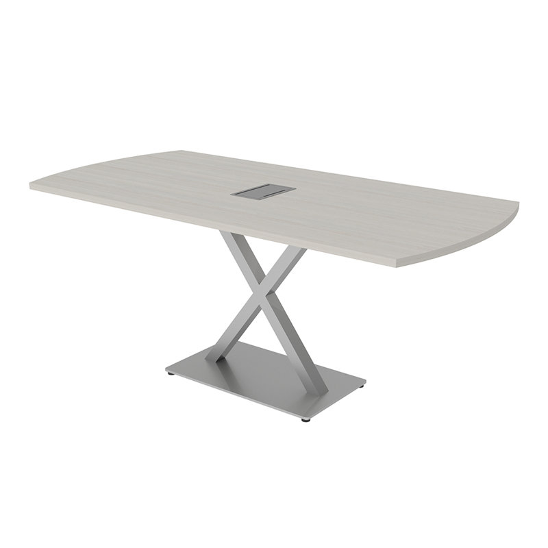 Table de conférence Pavert Arc Unité électrique, H 30 po x l 72 po x P 36 po, Sel Lakeland, Argent