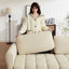 Tissu en chenille avec accoudoirs de 80 po, 3, 2 coussins et 1 coussin lombaire, chic pour le salon, la chambre à coucher, un appartement, un bureau, beige avec des sangles, fabrication-675829985-675829983