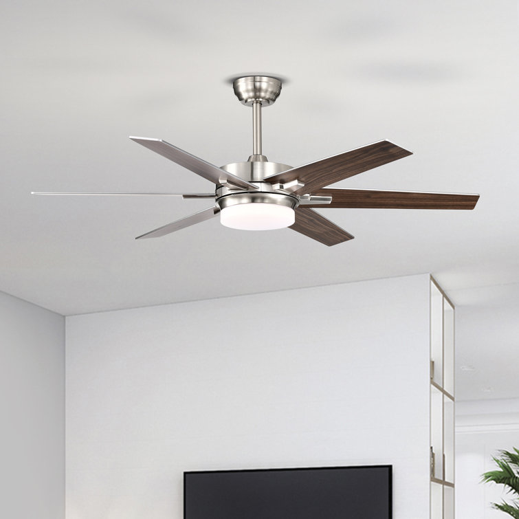 Aristeidis 52 In. Integrated Led Indoor Matte Black 6-blade Reversible Ceiling Fan With Light Kit, Remote Control