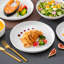 32 Pieces Dinnerware Set, Round Plate, Vertical Edge, Plain White With Black Border, Dinner Plate, Dessert Plate, Bowl And Soup Plate, Serve For 8 Person, Microwave Friendly And Dishwasher Friendly-108503960