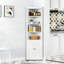 Armoire de rangement de coin de salle de bain autoportante à 5 niveaux avec 2 portes et tablettes réglables-596581775-596581774