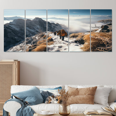 Hicking Winter Mountain Track II - Hiking 5 Piece Wall Art -  Millwood Pines, D658DD2199B84276977CC8AEF8B8C602