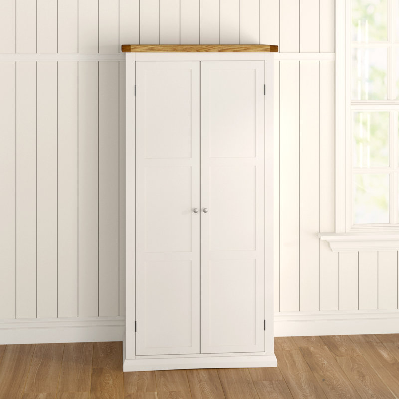 Sancerre 2 Door Wardrobe, White/Silver