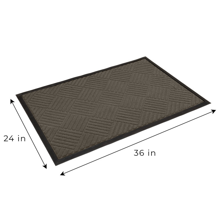 Smart Design All-Weather High-Traffic Door Mat - Large 2-Pack - Durable, Easy Clean - Indoor Outdoor - Skid-Resistant - Front Entrance Welcome Doormat