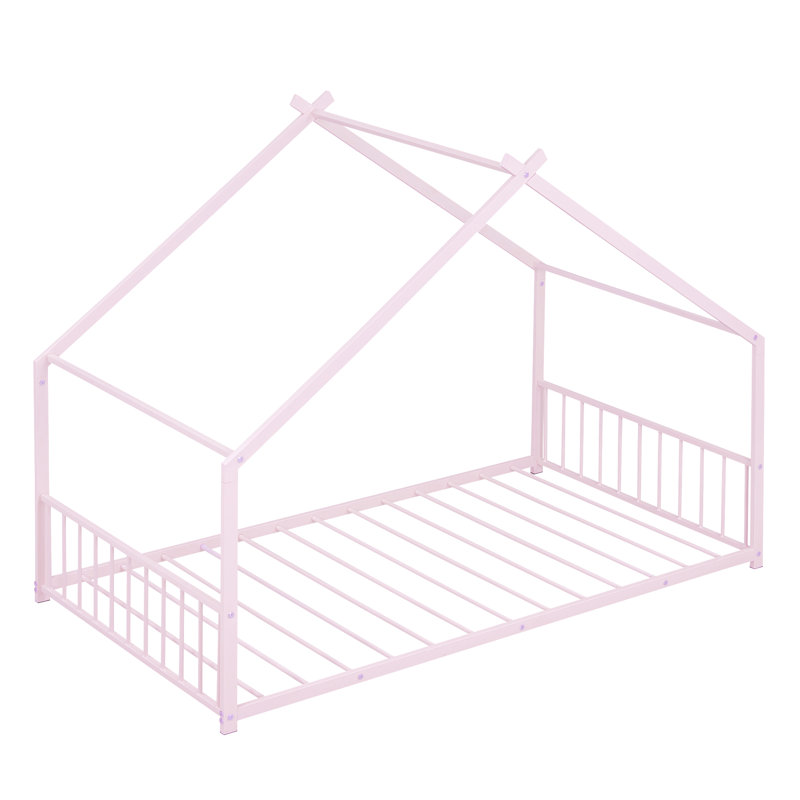 Tomita Metal House Bed, Pink, Twin