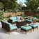 Phenice 9 - Person Wicker Outdoor Patio Conversation Furniture Sectional Set with Fire Pit Table