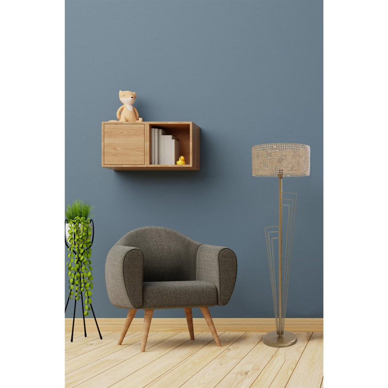 Luro Elegant Copper Floor Lamp, 65.0 inches Tall | 100% Metal Construction, Base Diameter: 11.8 inches, Shade Diameter: 17.7 inches | Oven Dried Paint Finish, E27 Socket Max 60W, Convenient On/Off Switch | Stylish Lighting for Modern Home Decor
