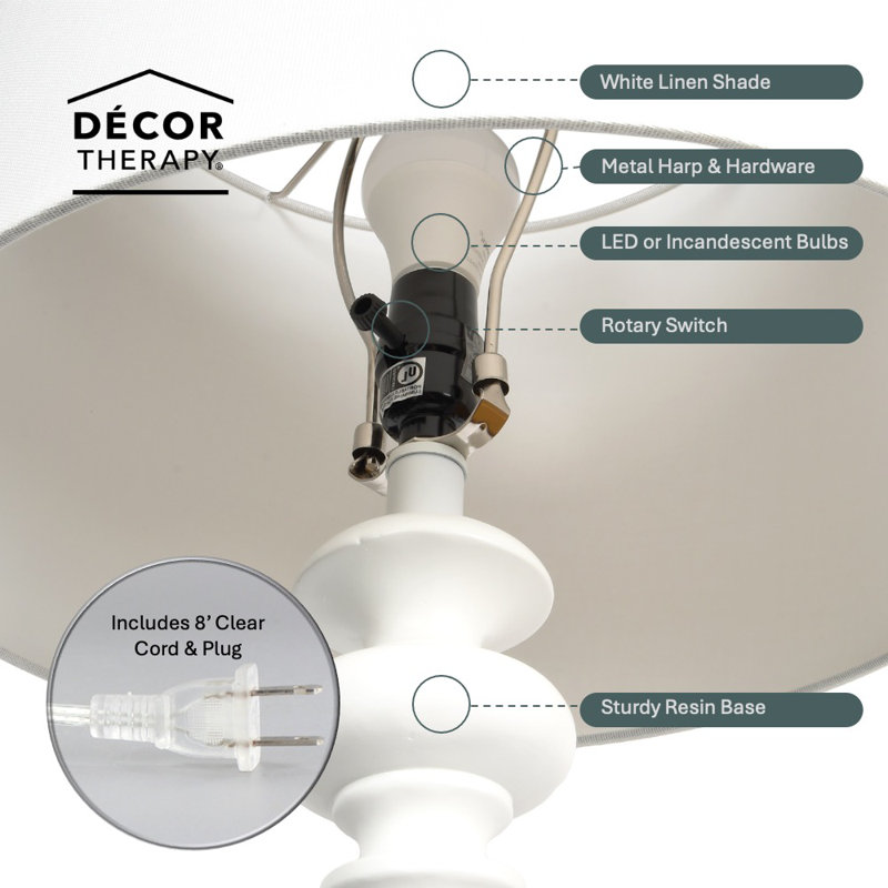  Lampe sur pied traditionnelle Benjamin, blanc, Blanc, Blanc