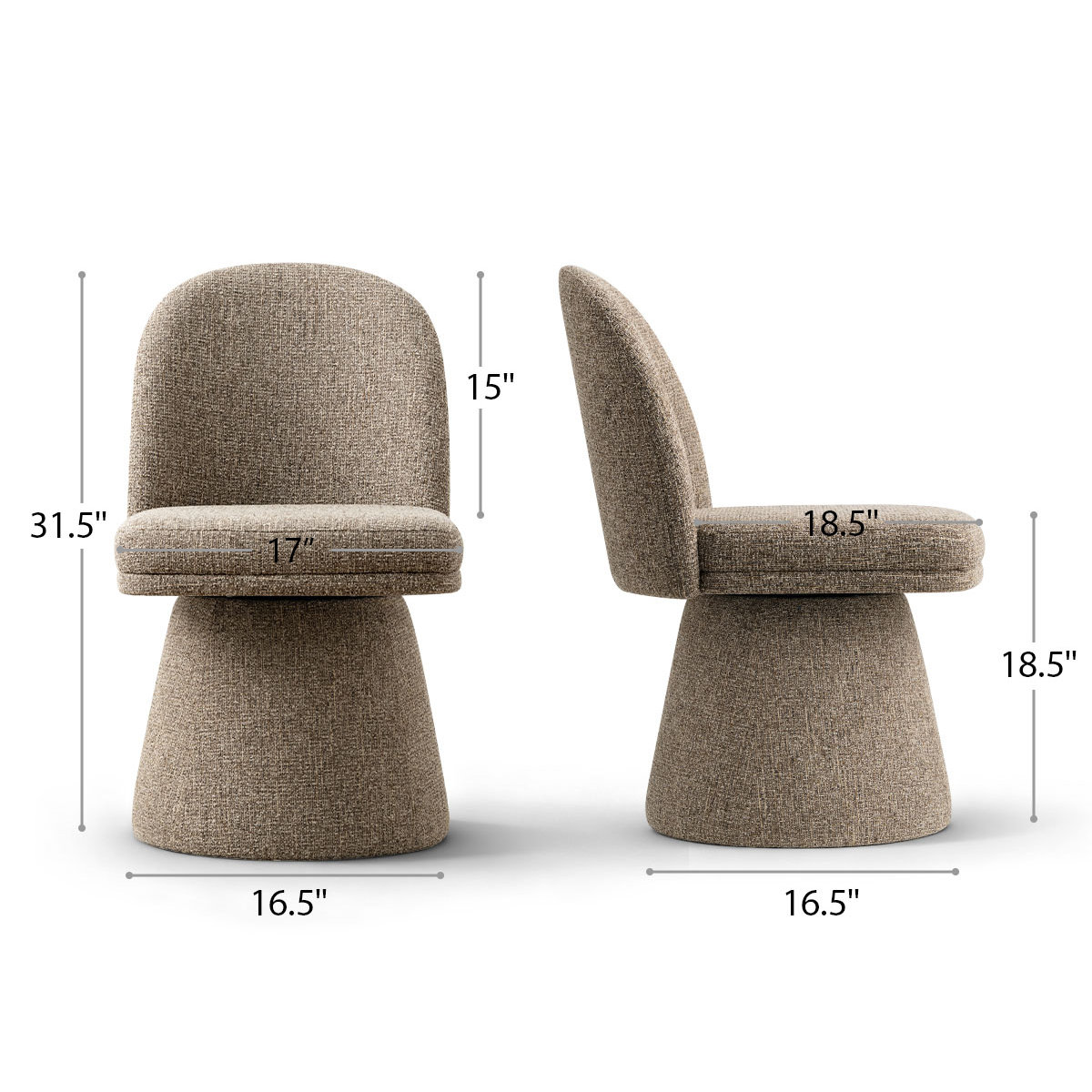 Essex Swivel Side Chair, Brown
