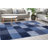 Checkered Indoor Durable Low-Pile Area Rug