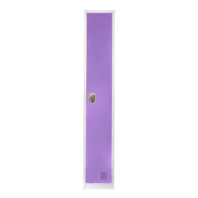 Casier à clé unique en acier 72 po x 12 po x 12 po à 1 porte - Rangement pour employés, étudiants, salle de sport, lieu de travail - Comprend une tablette, des crochets, une ventilation et un porte-carte - Assemblage facile