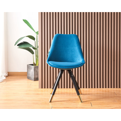 Domek Modern Velvet Dining Chair - Upholstered Upper body with Coated Metal Legs - Side Chair for Dining Room Kitchen Living Room - Single