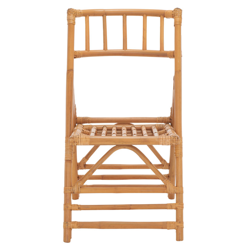 Chaise d'appoint pliante en rotin Agneda, Miel