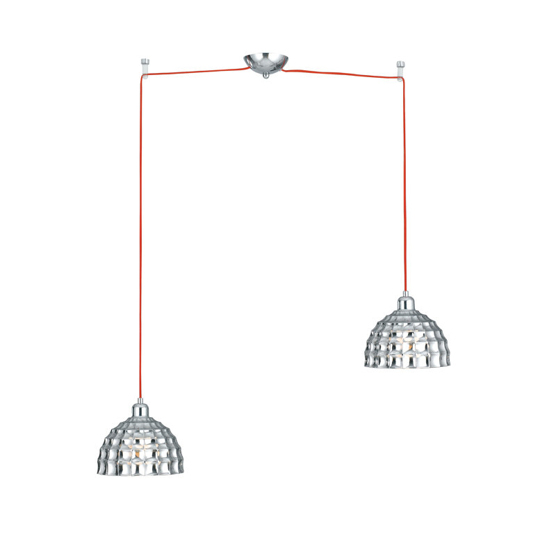 Delilah 2 - Light Chrome/Red Unique/Statement Pendant