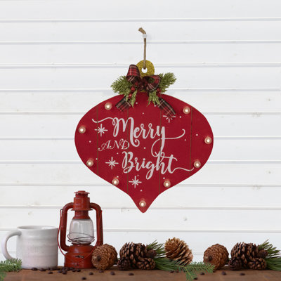Enseigne de Noël 13,75 "Mignon et lumineux"